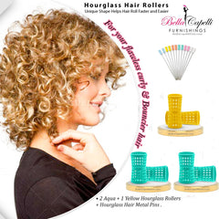 Hourglass All Hair Types Unisex Rollers-Yellow 27mm/1.06in – Pack of 12