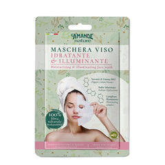 FACE MASK Aloe juice: refreshing and moisturizing Organic Lemon Peel Extract: from organic farming, with a delicate astringent, illuminating and revitalizing action Organic Chamomile Water: with marked soothing and calming properties, useful for promoting the well-being of the skin Blend of active ingredients: designed to give brightness to the skin, improving its appearance and complexion Sodium hyaluronate: in the three molecular weights, useful for its moisturizing and anti-aging properties