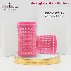 Hourglass All Hair Types Unisex Rollers-Pink 42mm/1.65in – Pack of 12