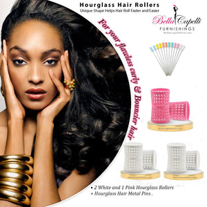 20% OFF - 2 Pack of WHITE (Pack of 6 pieces) + Bag of 25 Hourglass Metal Natural Hair Pins (4.5 inches long)