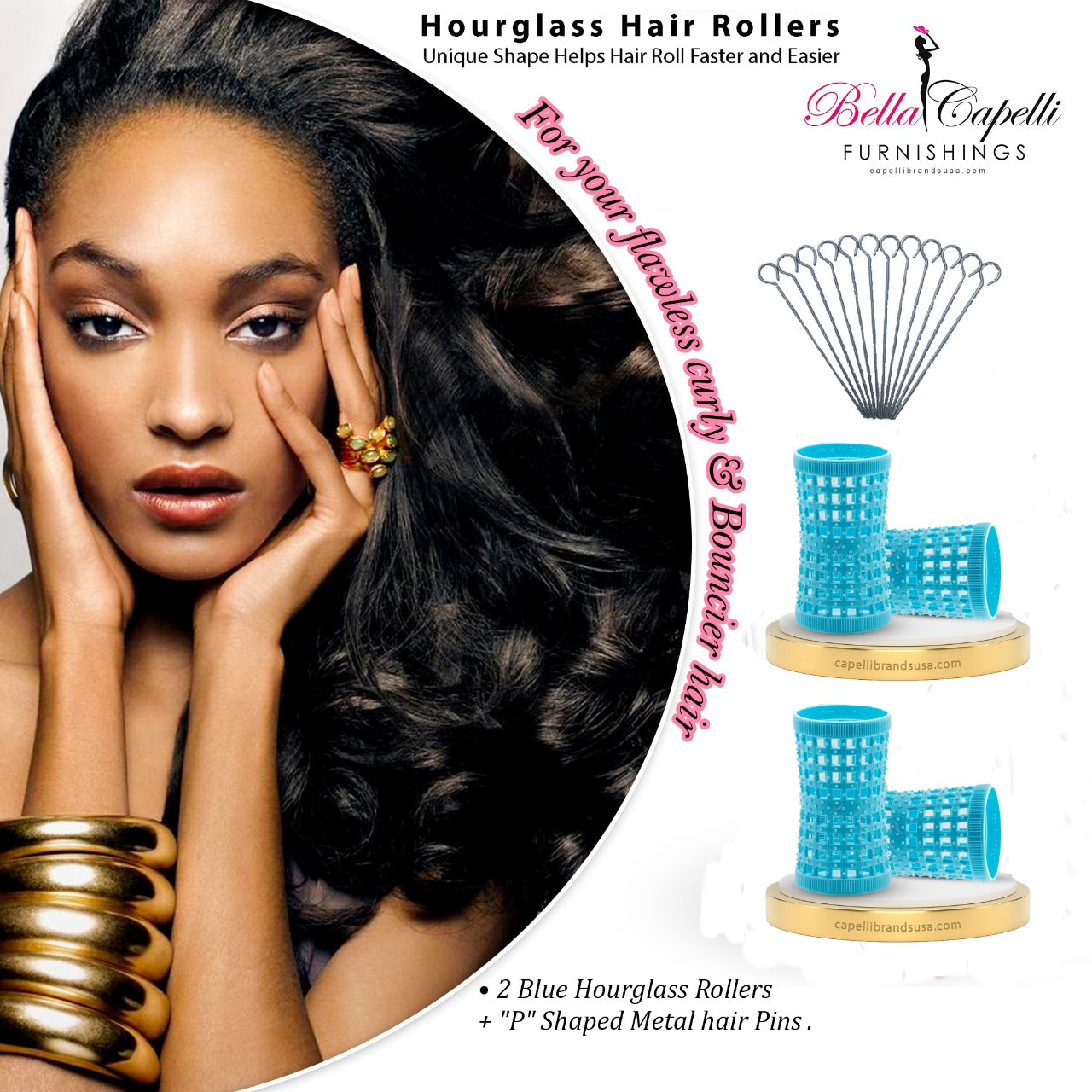 Hourglass All Hair Types Unisex Rollers-Yellow 27mm/1.06in – Pack of 12