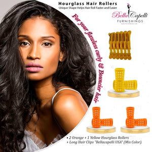 Hourglass All Hair Types Unisex Rollers-Yellow 27mm/1.06in – Pack of 12