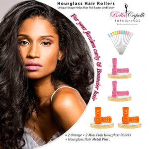 20% OFF - 2 Pack of WHITE (Pack of 6 pieces) + Bag of 25 Hourglass Metal Natural Hair Pins (4.5 inches long)