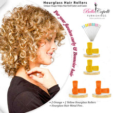 Load image into Gallery viewer, 20% OFF - 2 Pack of Orange + 2 Yellow + Pack of 25 pack of Hourglass 5&quot; Metal Hair Pins