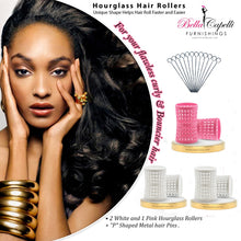 Load image into Gallery viewer, Hourglass All Hair Types Unisex Rollers- Yellow HGR 27mm/1.06in – Pack of 12 With 25 pack Hourglass Metal Pins