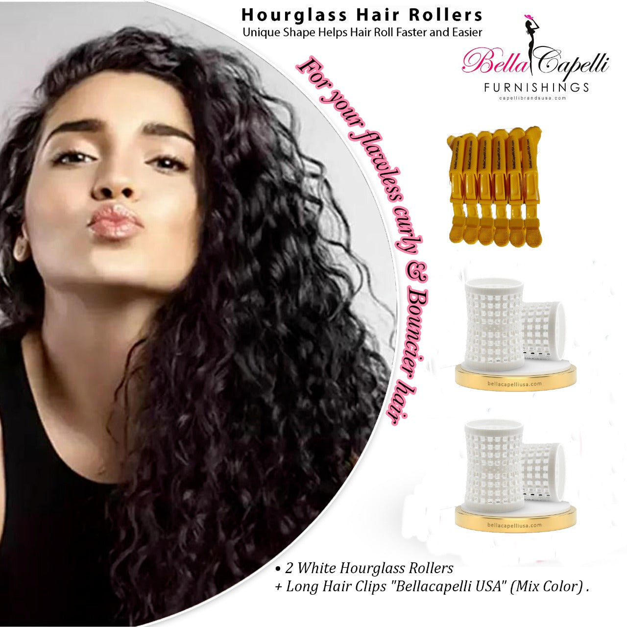 Hourglass All Hair Types Unisex Rollers-Yellow 27mm/1.06in – Pack of 12