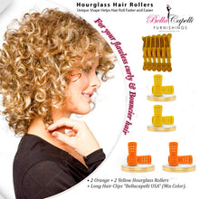 Load image into Gallery viewer, Hourglass All Hair Types Unisex Rollers- Yellow HGR 27mm/1.06in – Pack of 12 With 25 pack Hourglass Metal Pins