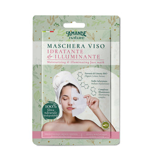 FACE MASK Aloe juice: refreshing and moisturizing Organic Lemon Peel Extract: from organic farming, with a delicate astringent, illuminating and revitalizing action Organic Chamomile Water: with marked soothing and calming properties, useful for promoting the well-being of the skin Blend of active ingredients: designed to give brightness to the skin, improving its appearance and complexion Sodium hyaluronate: in the three molecular weights, useful for its moisturizing and anti-aging properties