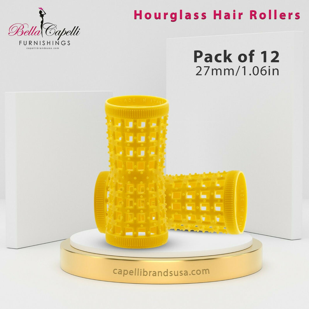 Hourglass All Hair Types Unisex Rollers- Yellow HGR 27mm/1.06in – Pack of 12