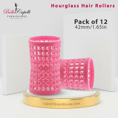 Hourglass All Hair Types Unisex Rollers-Pink 42mm/1.65in – Pack of 12